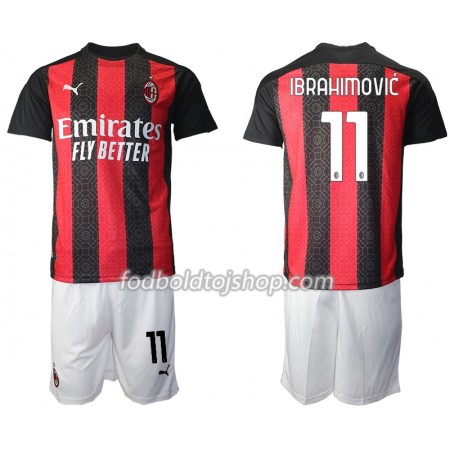 AC Milan Zlatan Ibrahimovic 11 Børn Hjemme Fodboldsæt 2020-21 S/S (+ Korte bukser)